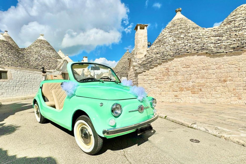 Tour panoramico della Valle d'Itria a bordo di Fiat 500 Spiaggina