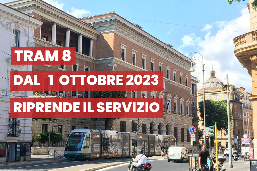 Tram 8: dal 1 ottobre 2023 riprende il servizio